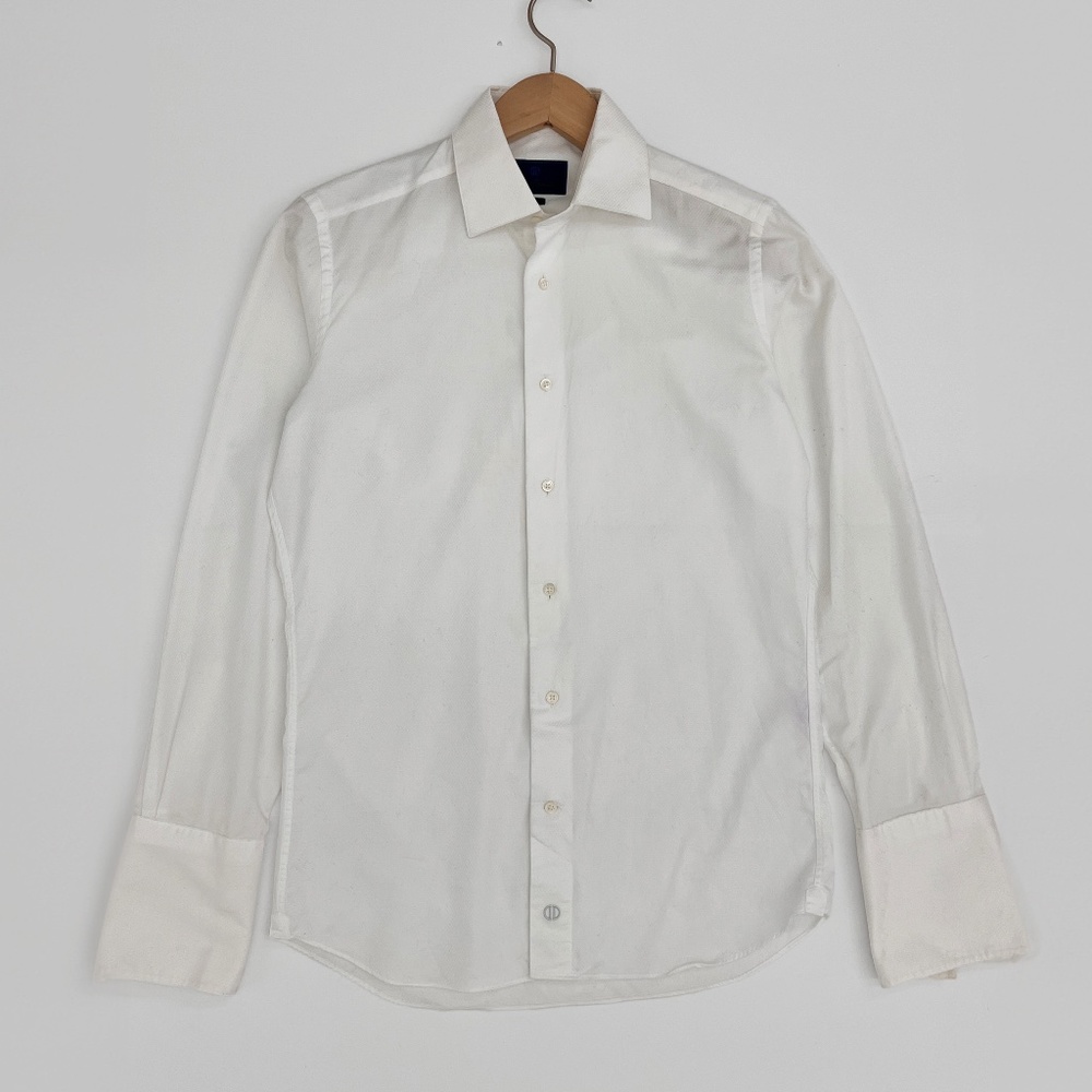 David Donahue Men's White French Cuff Shirt